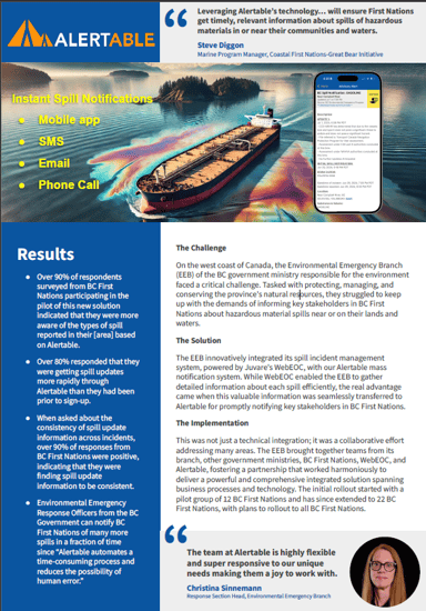 BC Government Alertable Alert System Case Study